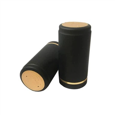 Matte Black Color PVC Capsule with Gold Foil